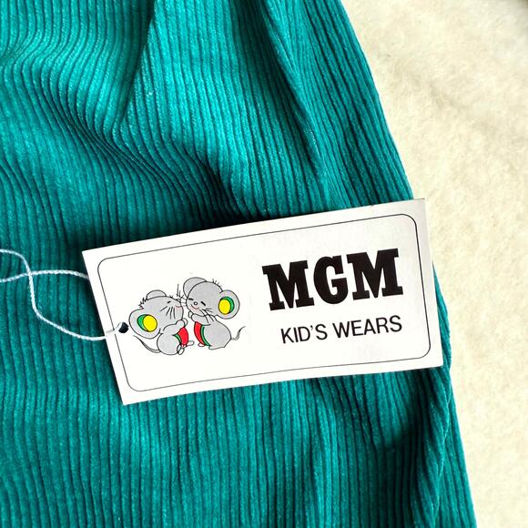 Vintage 90s MGM Kid's Fashion 3-Piece Overalls Set Boys 24M Corduroy Dino Print - Picture 6 of 10